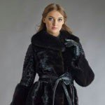 Норка «сканблэк» с отделкой афганского каракуля Дарк