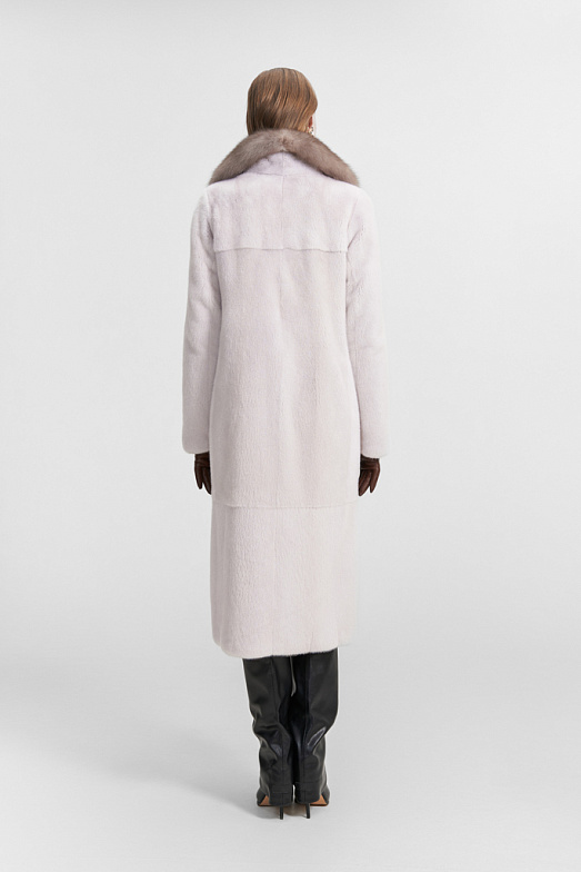 Шуба из норки с соболем №691-127 Фото №2